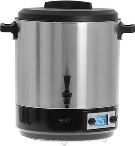 Adler AD 4496 Elektrische Pasteurisatiepot - 28L - 2600W - Roestvrijstaal - Zwart/Zilver