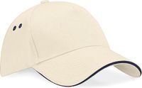 Beechfield Pet Ultimate 5-Panel Sandwich Cap - Putty / French Navy - One Size