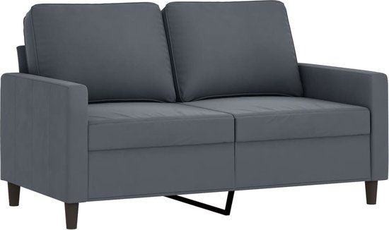 vidaXL Tweezitsbank 120 cm fluweel donkergrijs