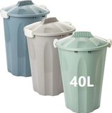 Wan GmbH Poubelle avec couvercle Ensemble de 3 - Seau à déchets de 40L dans des couleurs pastel