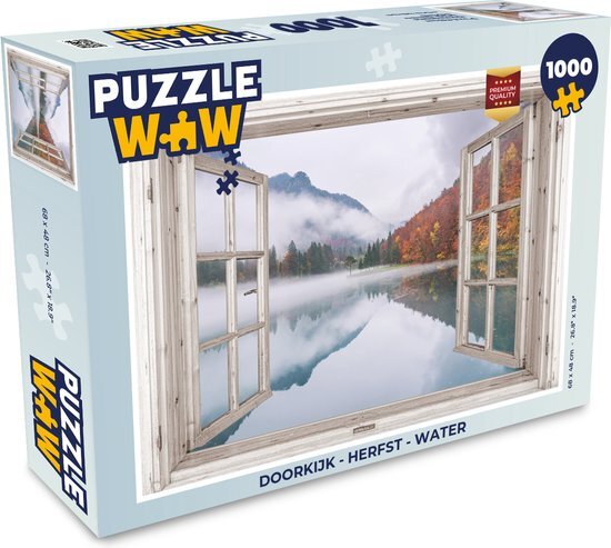 MuchoWow Puzzel Doorkijk - Herfst - Water - Legpuzzel - Puzzel 1000 stukjes volwassenen