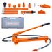 VEVOR Hydraulische cilinderbouwset, draagbare hydraulische krik, 12 t, met 1,4 m olieslang, reparatieset voor carrosserieframe, met opbergkoffer voor autoreparatie, vrachtwagen, boerderij, oranje