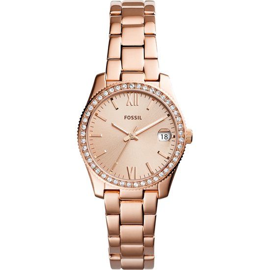 Fossil Scarlette Mini ES4318 Dameshorloge 32 mm - Rosékleurig