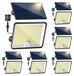 Éclairage de panneau solaire, set de 6, 348 LED, IP65, avec détecteur de mouvement, câble de 5 mètres