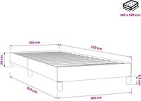 vidaXL Boxspringbed zonder matras, fluweel, donkerblauw, 100x220 cm