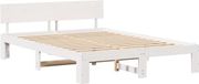 vidaXL Bedframe met hoofdeinde Wit 150 x 200 cm Massief grenenhout
