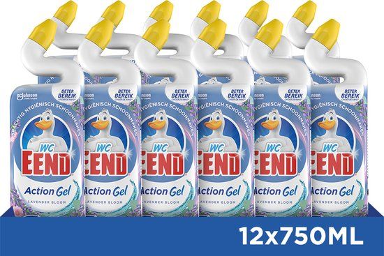 WC Eend Action Gel Lavender Bloom - Toiletreiniger - 12 x 750 ml