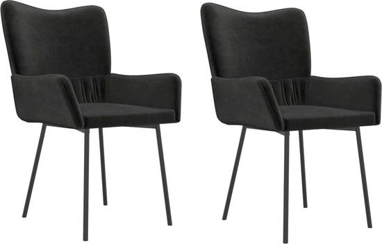 vidaXL Eetkamerstoelen 2 st fluweel zwart