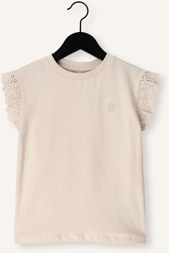 DAILY7 T-shirt Broderie Meisjes - Shirt - Creme - Maat 116