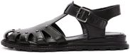 DERIMOD Zwarte Leren Platte Sandalen voor Dames - Maat 40