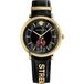 Versace VBQ050017 Polshorloge Heren Zwart Goudkleurig Leer Kwarts 42mm