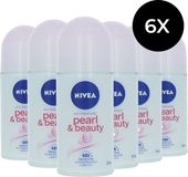Nivea Pearl & Beauty Deodorant Roller - 6 x 50 ml
