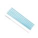 Homéa Set van 6 herbruikbare kunststof rietjes, blauw en wit, gestreept, 23 cm + borstel