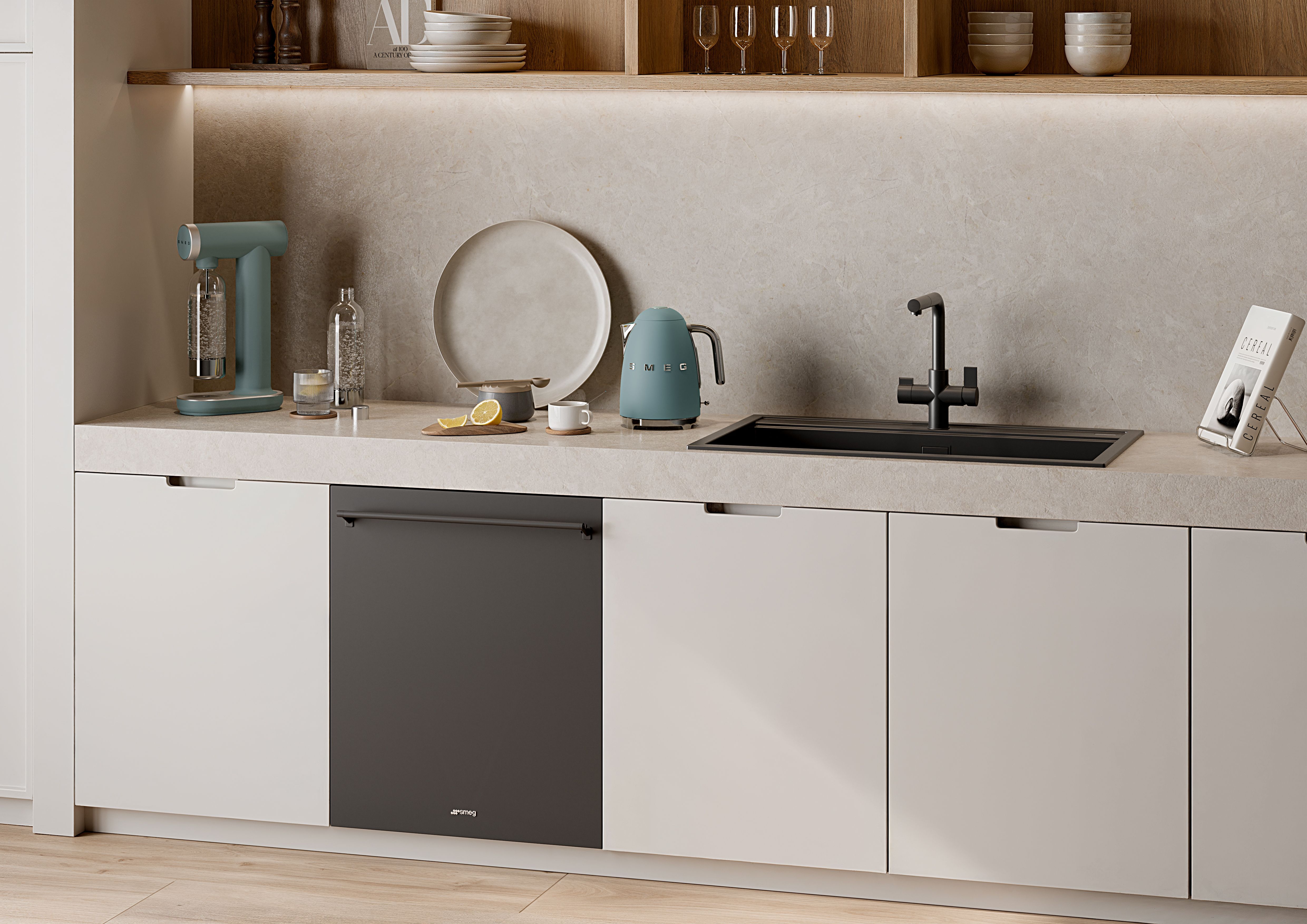 Smeg STL7322BQL Vaatwasser Volledig Ingebouwd 14 Couverts Zwart