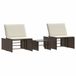 VidaXL Ligstoelen 2 st met tafel bruin poly rattan