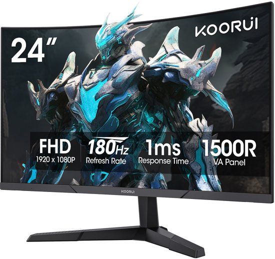 Koorui 24E6CA computer monitor 61 cm (24") Full HD LED Zwart