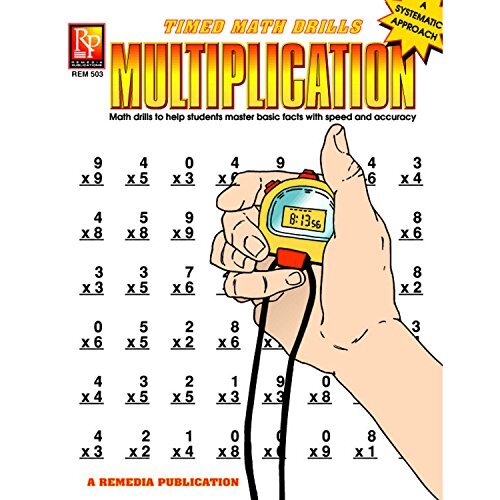 Remedia Publications REM503 Multiplication Timed Math Drills Book, 0.1" Height, 8.5" Wide, 11" Length