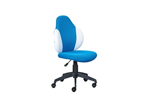 Interlink Kinder Bureaustoel - Blauw/Wit - Mesh - 52x56x94-104cm