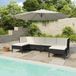 The Living Store Loungeset Modular - Zwart - PE-rattan - 6-delig