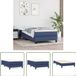 vidaXL Boxspring met matras stof blauw 90x200 cm