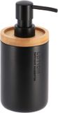 Tendance Zeeppompje 102 series - zwart - bamboe rand - Polyresin - 7.5 x 17 cm - vrijstaand - zeepdispenser - 230 ml