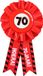 Paper dreams 70 jaar rozet - leeftijd badge - 70e verjaardag - rood - feestartikelen