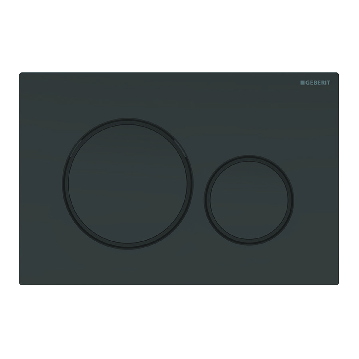 Geberit sigma 20 bedieningplaat met dualflush frontbediening voor toilet 24.6x16.4cm zwart / matzwart