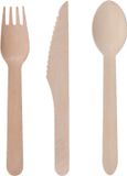 Excellent Houseware Ensembles de couverts jetables en bois pour fête/barbecue pour 40 personnes (120 pièces)