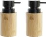 Item International Zeeppompje - 2x - Bamboe - RVS - Hout Zwart - 8 x 16 cm