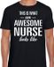 Bellatio Decorations Awesome Nurse T-shirt Zwart Heren M