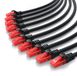 CSL LAN-kabel set van 10 stuks, CAT 6 netwerkkabel UTP, 0,5 meter, zwart