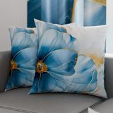 PETTI Artigiani Italiani - Paar kussenslopen 45 x 45 cm van microvezel, decoratief kussen voor slaapkamer, bank, woonkamer, set van 2 kussenslopen, bloemenpatroon 138, 100% Made in Italy