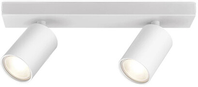 BES LED LED Plafondspot - Brinton Betin - GU10 Fitting - 2-lichts - Rond - Mat Wit - Kantelbaar - Aluminium