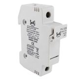 SeKi DC zekeringhouder/zekeringsautomaat, 1-polig tot 1000 V DC 32 A; zekering voor zonne-energie/fotovoltaïsche installatie, montage op DIN-DIN-rail; voor 10 x 38 mm zekeringen