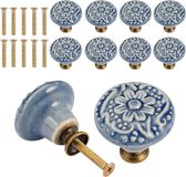 OEM Allecta - Ronde Kastknoppen Keramiek Meubelknop 34mm 10 Stuks met Schroeven - Vintage Design