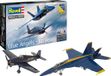 Revell Modelbouwkit Vliegtuigen - 05613 Blue Angels - 80 Years - Boeing F/A-18E Super Hornet - Grumman F6F-5 Hellcat - Cadeauset Plastic - 1:72 - Modelbouw