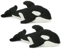 Semo Set van 2x stuks pluche orka knuffel 23 cm - Zeedieren knuffels