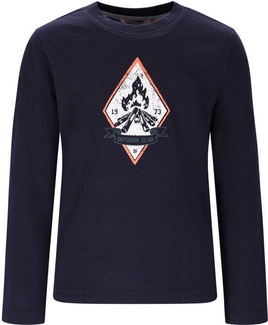 TYGO & vito Jongens T-shirt Lange Mouw Biologisch Katoen Navy - Maat 134/140