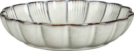 Mica Decorations Corfu Schaal - H5 x Ø18,5 cm - Grijs - Keramiek