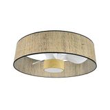 Eden pulse Plafondventilator van wit beukenhout met geweven lampenkap van riet, geïntegreerd ledlicht, 24 W, 29 x 70 x 70 cm