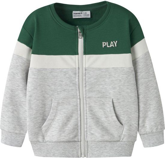 NAME IT Jongens Sweatvest Light Grey Melange Katoen 93% - Maat 98