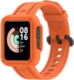 By Qubix Qubix Siliconen sportband met case - Oranje - Geschikt voor Xiaomi Redmi Watch 2 (Lite)