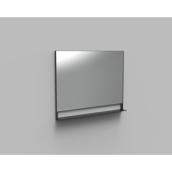 Arcqua Reflect spiegel met planchet aluminium 100x80cm mat zwart - SPI126475