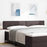 vidaXL - Tête de lit LED avec éclairage LED - Marron foncé - 200 cm - Tissu