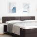 vidaXL - Tête de lit LED avec éclairage LED - Marron foncé - 200 cm - Tissu