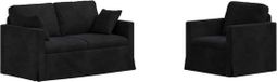 vidaXL Canapé Noir Velours 2 places