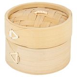 Houder Mini Dim-Sum Ø 8 x 6 cm natuurlijk bamboe - 10 ons.