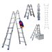 PROREGAL Multifunctionele ladder Apollo 3-in-1 aluminium ladder 4 x 4 sporten tot 4 m hoogte draagvermogen 150 kg zilver