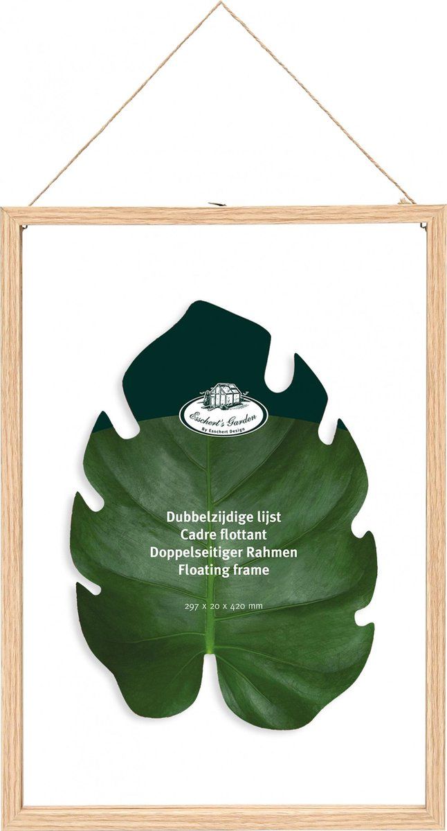 Esschert Design fotolijst dubbelzijdig glas 30 x 42 cm hout naturel