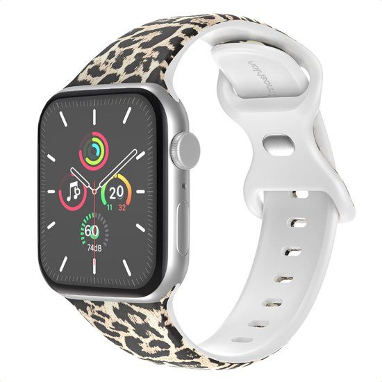 imoshion Siliconen⁺ bandje - Geschikt voor Apple Watch 1, 2, 3, 4, 5, 6, 7, 8, 9, 10, 11, SE, Ultra (2 / 3) - 44/45/46/49 mm - Leopard
